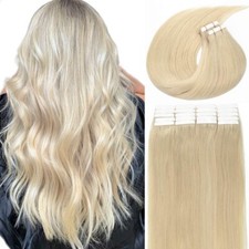 Lacer Hair Tape in Hair Extensions Human Hair 50 Grams 20 Pcs 60A 20 Inch Blonde