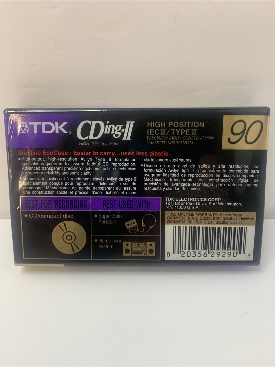 その他 TDK CD2-90R TDK CDing 2 90 POSITION CHROME SEALED BLANK TYPE II AUDIO CASSETTE