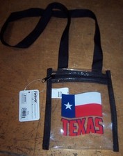 Lot of 25 NFL approved Clear cross body Bags TEXAS 6x8" zippered