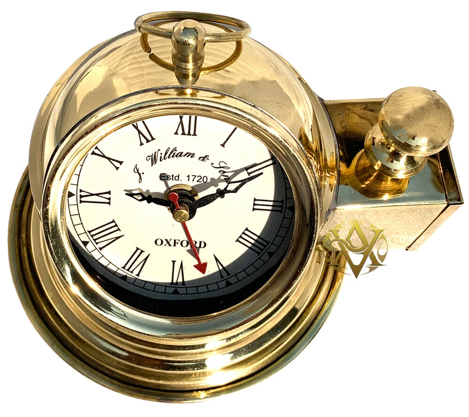 Antique Desk Watch Brass Clock Marine Nautical Desk/Table Décor Vintage Ship New - Image 2 of 4