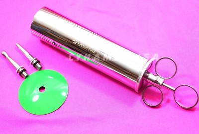 NEW PREMIUM GRADE Ear Syringe Metal 6 oz. Stainless Steel -A+ QUALITY GURANTEED