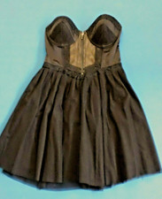 Guess Black Strapless Corset Bustier Tulle Tutu Strapless Mini Dress Size 4 NWT