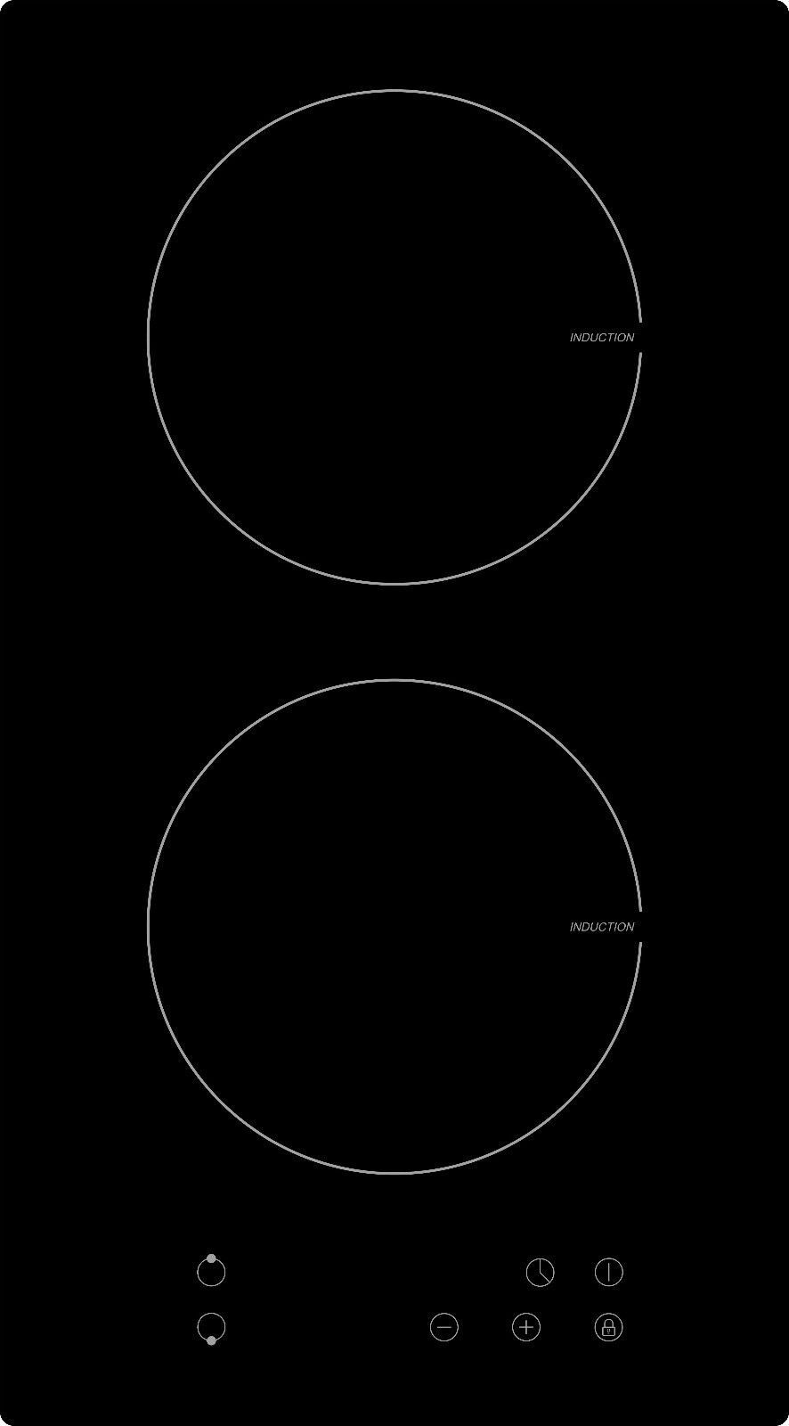 PKM IF2 Induktionskochfeld 2 Kochzonen Domino Glaskeramik autark