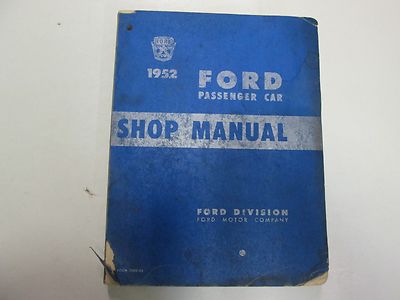 1952 Ford Beifahrer Auto Service Shop Manuell Stained Worn Beschädigt Fabrik OEM