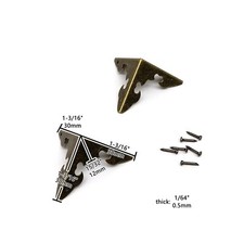 12pcs Metal Jewelry Chest Wine Gift Box Wooden Case Trunk Decor Corner Protector