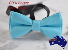 Men Women 100 Cotton Matte Baby AQUA BLUE Craft Bow Tie Bowtie Wedding Party