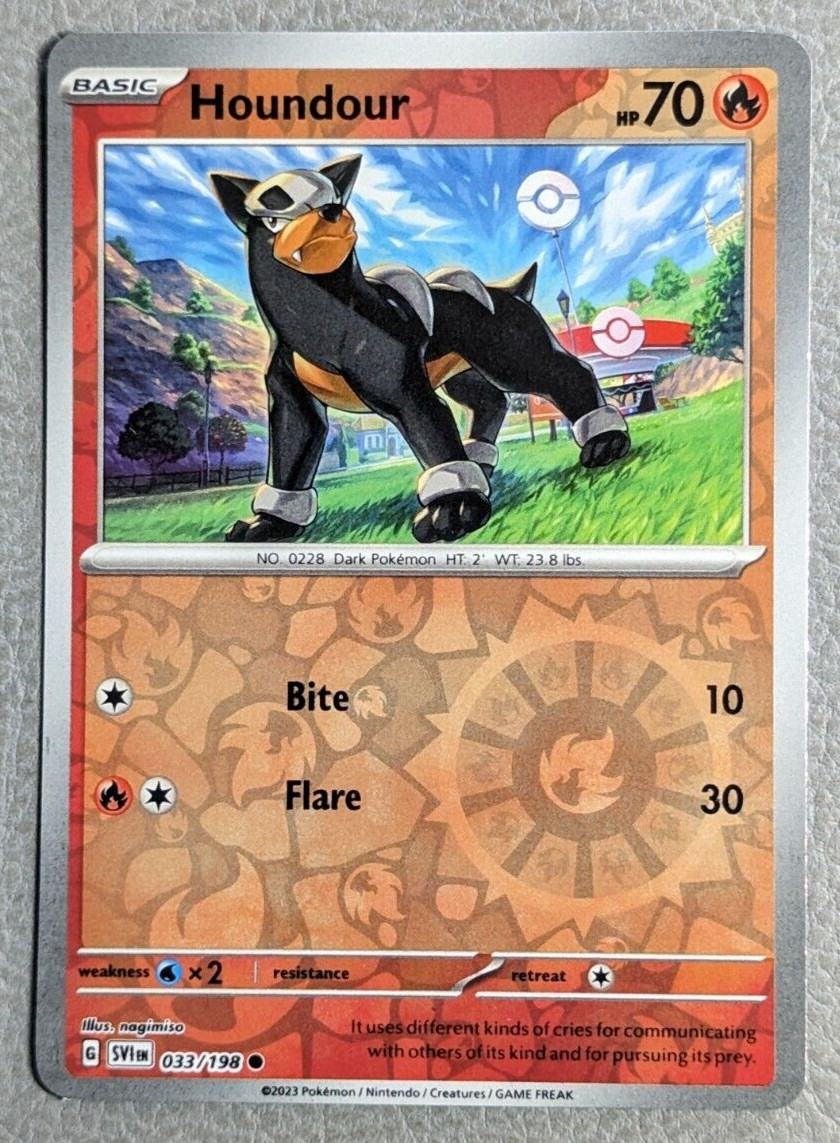 Houndour Reverse Holo NM SV1 033/198 Scarlet & Violet Pokemon Card