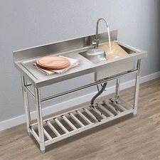 Silver Kitchen Sink Commercial Restaurant Kitchen Sink Free Standing With Faucet