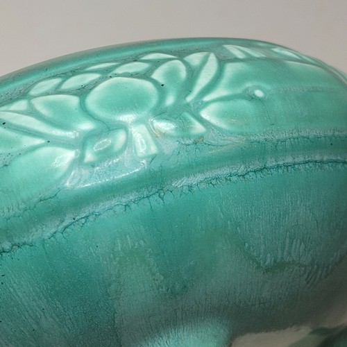 Vtg 1929 Rookwood Aqua Low Bowl Water Lily Design Art Deco Style #1351 5" - Picture 2 of 12