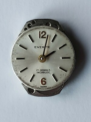 Vintage Everite 17 Jewels Mecahnical Damenuhrwerk für Reparaturen