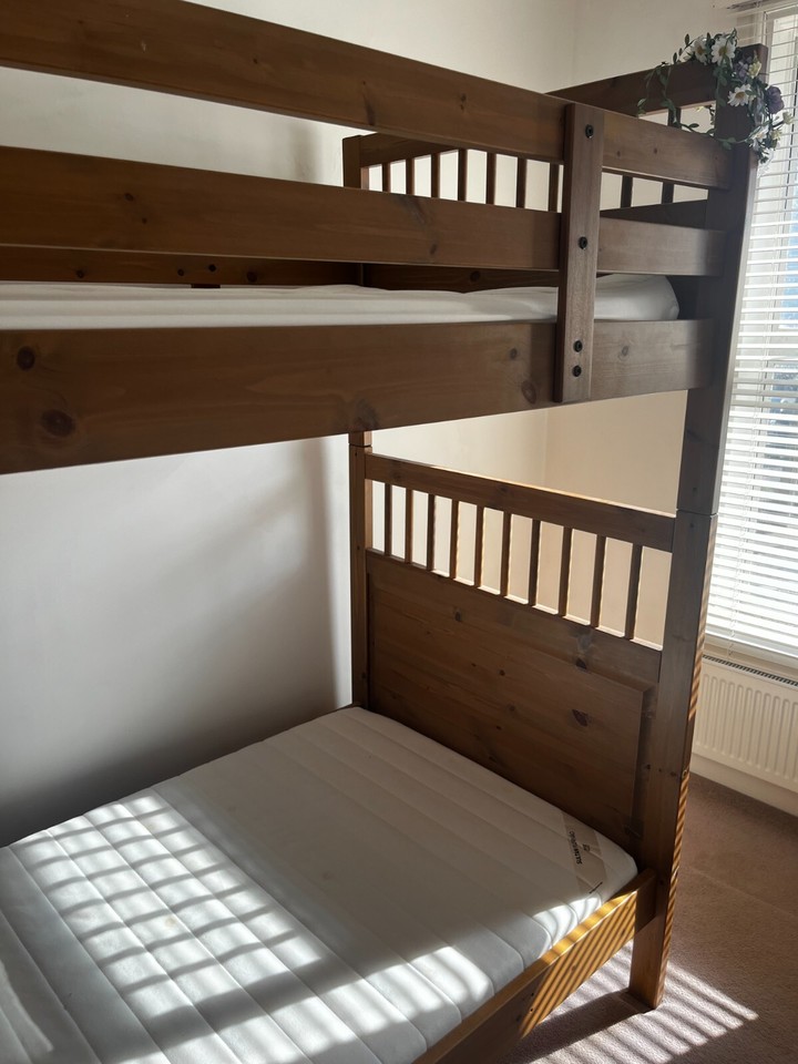 Bunk Bed with Two Single Mattresses Hardly Used eBay