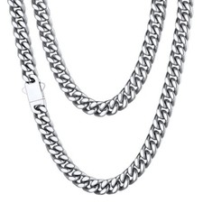Stainless Steel Mens Cuban Link Chain Necklace, 6mm Width 18"-24"