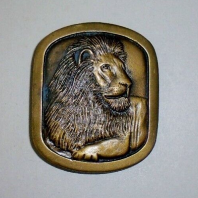 Vintage Lion\'s Head Metal Belt Vintage Lion Brass Heavy Metal Head Leather Belt Rare Punk  main image 4