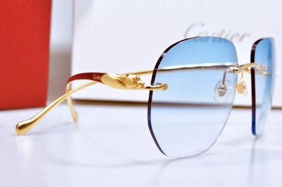 cartier panthere rimless sunglasses