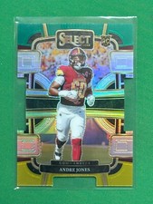 2023 Panini Select Football #98 Andre Jones RC Green and Yellow Prizm Die-Cut