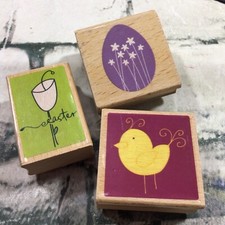 Studio G Rubber Stamps Easter Lot Of 3 Chick Egg Tulip Hampton Art