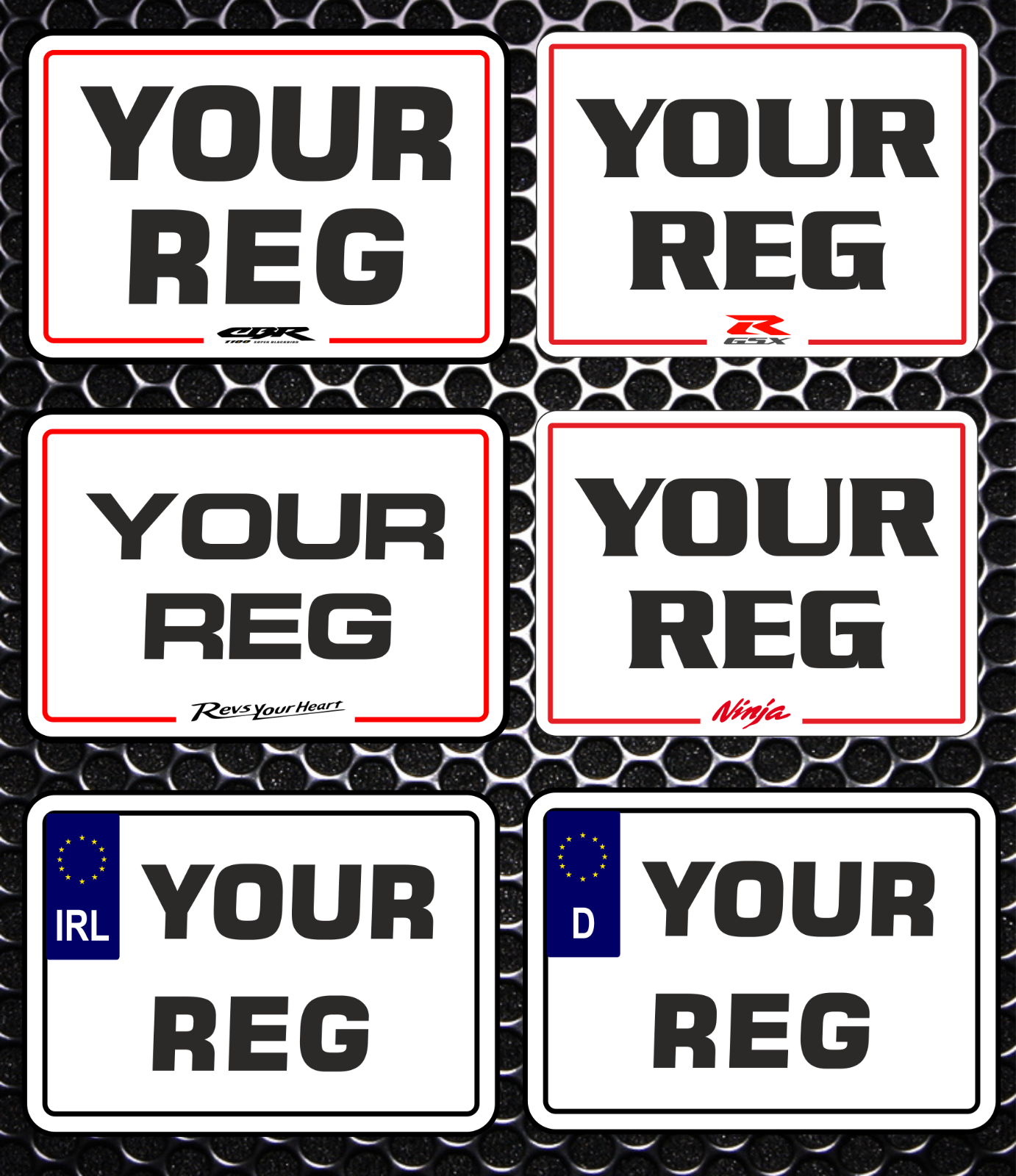 Show Motorbike 7 x 5 Bike Number Plate Small Ireland / EU Use Not DVLA ...