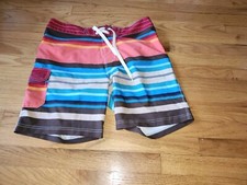 Sperry Mens Board Shorts Sz 34 Striped Bold colors Polyester/Spandex Swim