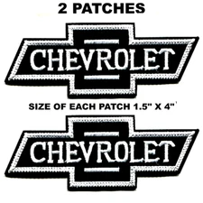 2 Chevrolet Vintage Replica Embroidered Iron-On Patch True Size 1.50" x 4"