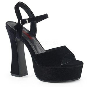 black velvet platform sandals