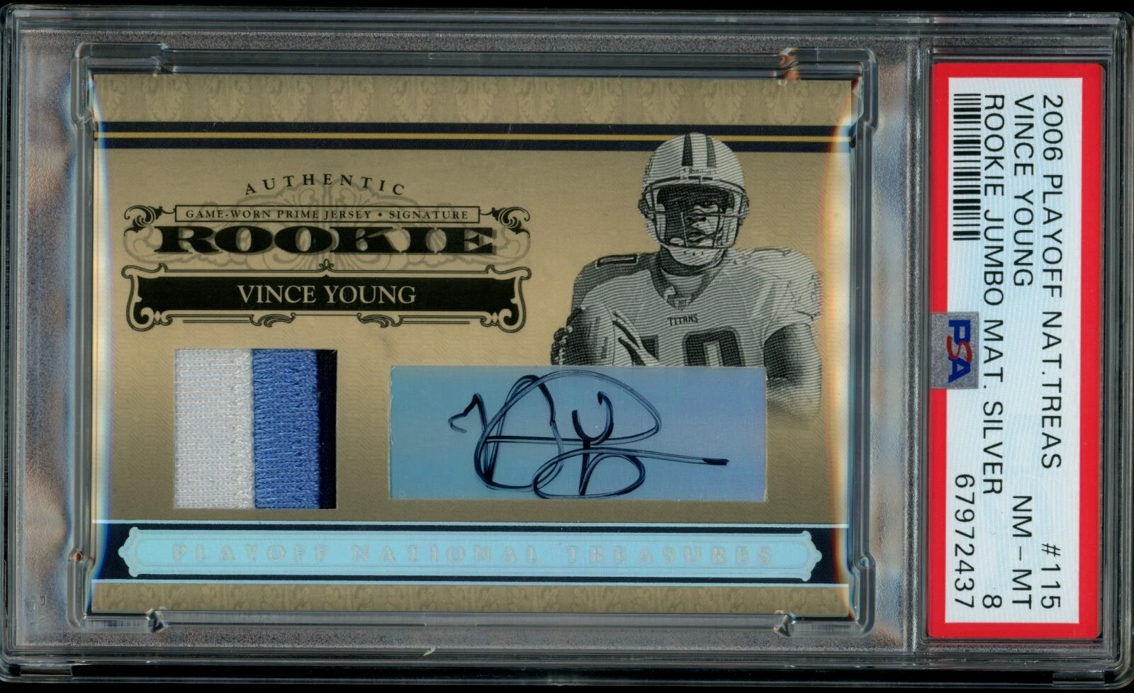 Vince Young Playoff National Treasures #115 Rookie Jumbo Mat. Silver
