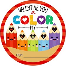 Charming 60PCS Valentine's Stickers - Personalizable for Kids' Parties Crafts