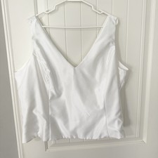Vintage Jessica McClintock Bridal White Satin Tank Top Camisole Made USA Size 24