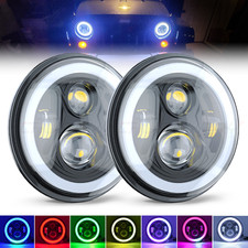 For 1970-1976 Pontiac Firebird Pair 7"inch RGB LED Headlights Hi/Lo Beam 6000k