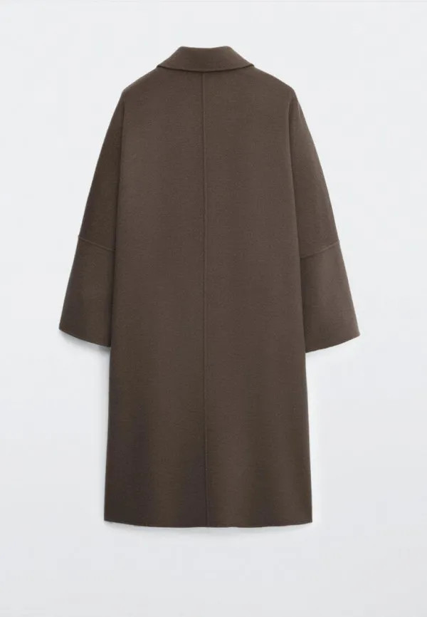 massimo dutti brown double faced wool coat with side slits size L RRP £299 image 3