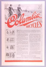 1919 Columbia Bicycles Magazine Ad Westfield Mfg Co Mass FD12-2