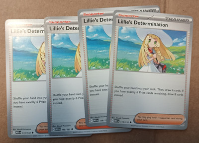[4x Playset] Lillie's Determination 119/132 ME01: Mega Evolution Pokemon TCG