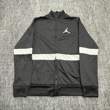 Nike Jordan Track Jacket Youth L 12-13 Black Full Zip Athletic Jumpman Boys