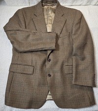 Vintage Chaps Ralph Lauren Mens Houndstooth Blazer 44R Wool Multicolor Lined