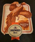 Vintage Drewrys Beer Sign Embosograph Pheasant Hunting Hunter Outdoorsman
