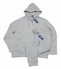 Polo Ralph Lauren Men's Gray Heather Luxury Hoodie  Jogger Pants Set