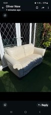 Cream Leather Sofa