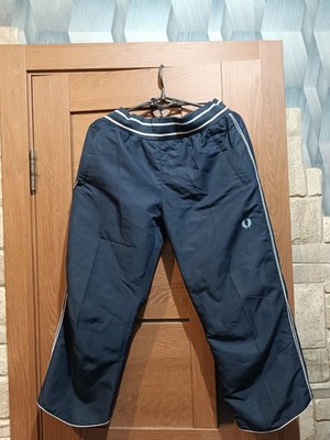 Vintage Fred Perry Womens Track Pants Navy Blue Shell Bottoms Size UK 10.