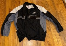 NFL Philadelphia EAGLES SI Windbreaker Zipper Jacket XL Black/White/Grey