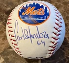 NEW YORK METS MANAGER CARLOS MENDOZA SIGNED BASEBALL WITH JSA AND CASE.