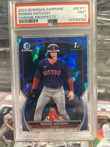 Boston Red Sox Roman Anthony 2023 Bowman Chrome Sapphire #BCP-71 1st RC PSA 9