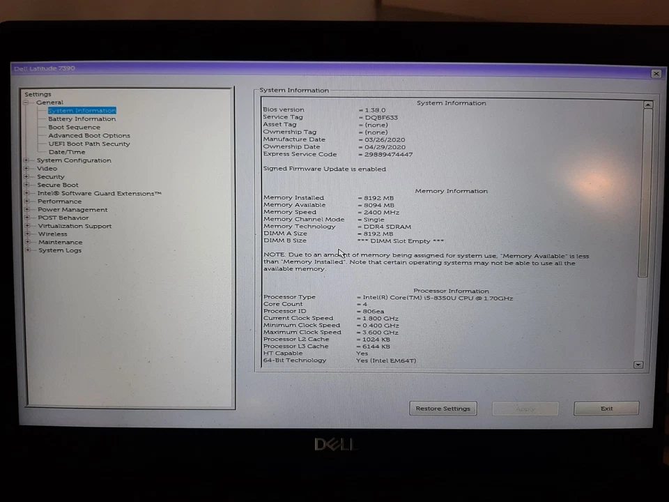 ЛОТ ИЗ 3 ноутбуков Dell Latitude 7390 13,3 дюйма i5-8350U 8 ГБ RAM БЕЗ OS/SSD #97 - Изображение 3 из 4