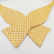 The Tie Bar Bow Tie Yellow Checked Gingham 2.5" Wide Self Tie Silk