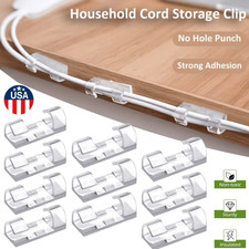 20-80  Cable Clips Self-Adhesive Tie Cord Management Wire Holder Organizer Clamp