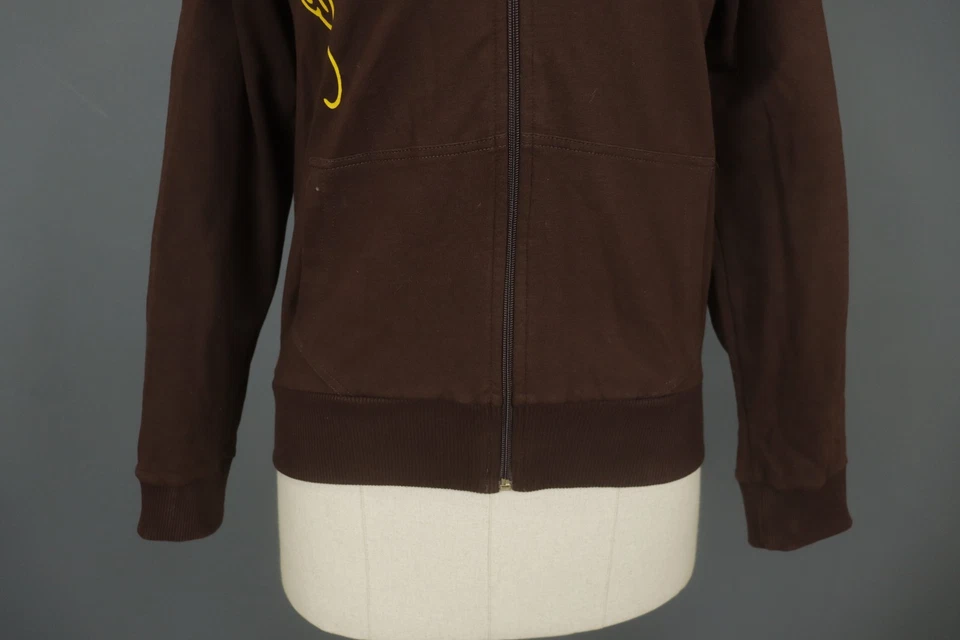 Ed Hardy Brown Viscose Raglan Sleeve Ribbed Hem Full Zip Hoodie Size XXL - Image 3 of 4