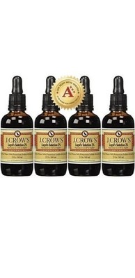 J.CROW'S  Lugol's Solution of Iodine 2% 2 oz Four Pack (4 bottles)