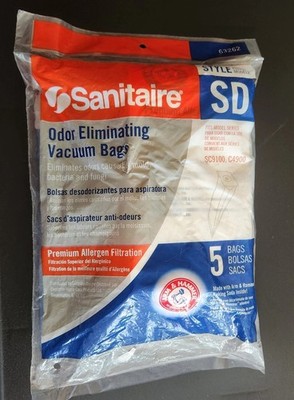 Sanitaire 63262 Style SD Arm and Hammer Odor Eliminating Vacuum Bags - 5 Pack