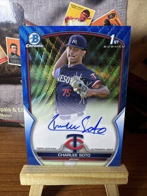 2023 Charlee Soto Bowman Chrome 1st AUTO CDA-CS Blue Wave Refractor /150 Hot SSP