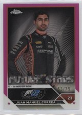 2023 Chrome Formula 1 F2 Drivers Pink Refractor 53/75 Juan Manuel Correa 12hh