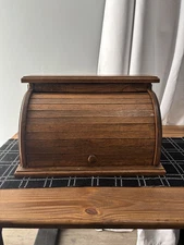 Antique American Maid Roll Top Bread Box ￼