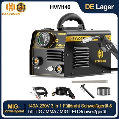 HZXVOGEN 140A MIG Welder  3 IN 1 220V Gasless MIG/Lift TIG/Stick Welding Machine